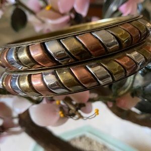 Vintage copper brass silver bangle